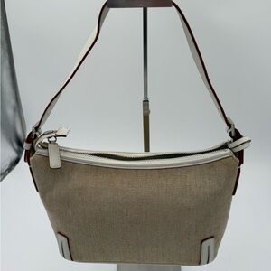 Burberry Beige Shoulder Bag with white leather trim